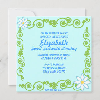 16 . Geburtstag-Frühjahrseinladung im April Einladung