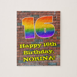16. Geburtstag: Fun Graffiti-Inspiriert Regenbogen Puzzle