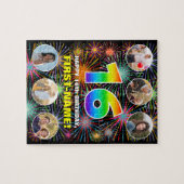 16. Geburtstag: Fun Rainbow #, Individuelle Name + Puzzle (Horizontal)