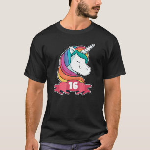 16. Geburtstag für Mädchen Thema Unicorn Girl T-Shirt