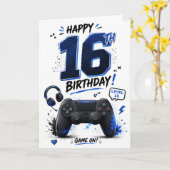 16. Geburtstag Gaming Karte (Gelbe Blume)