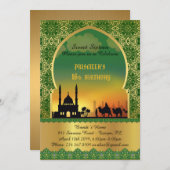 16 . Geburtstag, Geburtstag, Einladung, arabische  Einladung (Vorne/Hinten)