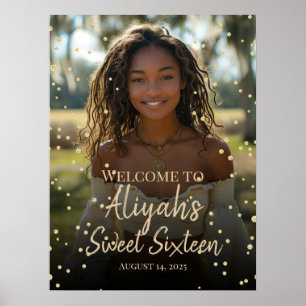 16 . Geburtstag Geburtstag Golddiamanten Begrüßung Poster