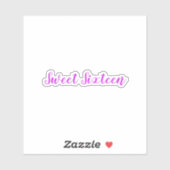 16 . Geburtstag Geburtstag Hübsch Lila Weiß Niedli Aufkleber (Blatt)