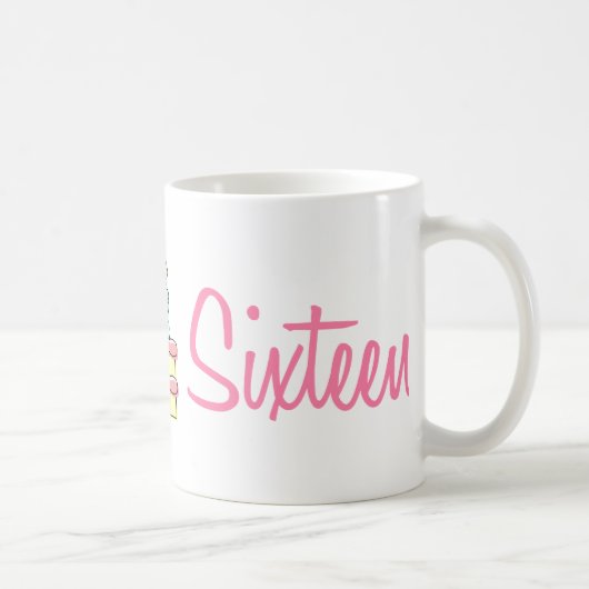 16. Geburtstag (Geburtstags-Kuchen) Kaffeetasse (Rechts)