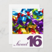 16. Geburtstag-Geburtstags-Party Einladungen (Vorne/Hinten)