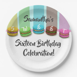 16. Geburtstag-Geburtstags-Regenbogen des Pappteller