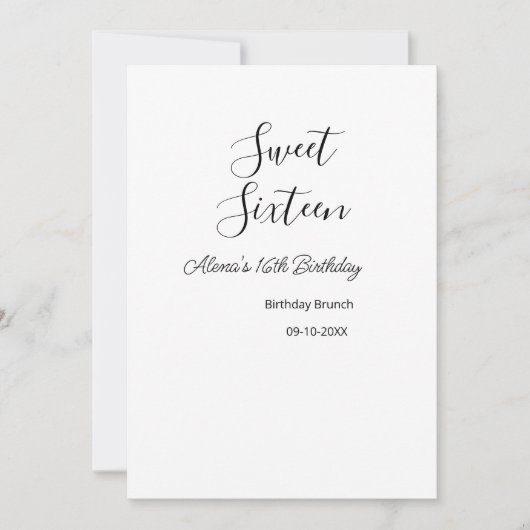 16 . Geburtstag Geburtstagsbrunch 16. Einladung (Vorderseite)