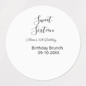 16 . Geburtstag Geburtstagsbrunch 16. Etiketten (Design 1)
