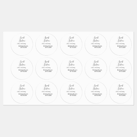 16 . Geburtstag Geburtstagsbrunch 16. Etiketten (Blatt)