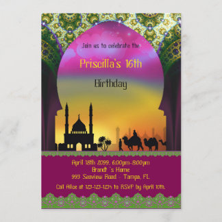 16. Geburtstag-Geburtstagseinladung, 16., arabisch Einladung