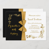 16. Geburtstag-Geburtstagseinladung, 16., Gatsby Einladung (Vorne/Hinten)