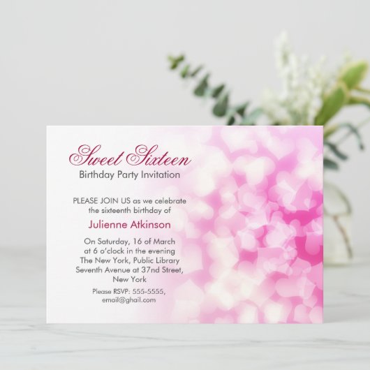 16 . Geburtstag-Geburtstagsfeier Einladung (Stehend Vorderseite)