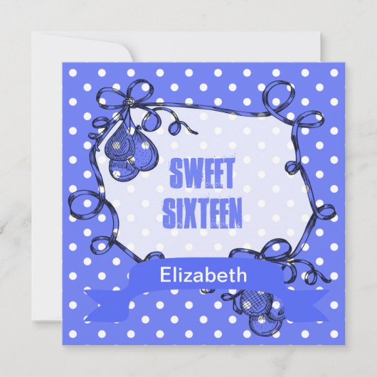 16 . Geburtstag Geburtstagsfeier Einladung. Einladung (Vorderseite)