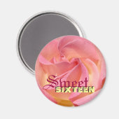 16. Geburtstag-Geburtstagsmagneten rosa Magnet (Vorderseite/Rückseite)