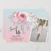 16 . Geburtstag-Geburtstagsparty Einladung (Vorne/Hinten)