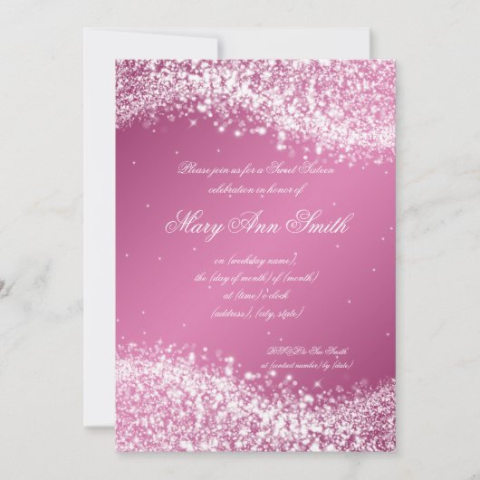 16 . Geburtstag Geburtstagsparty-Fackel Rosa Einladung (Vorderseite)