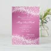 16 . Geburtstag Geburtstagsparty-Fackel Rosa Einladung (Stehend Vorderseite)