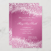 16 . Geburtstag Geburtstagsparty-Fackel Rosa Einladung (Vorne/Hinten)