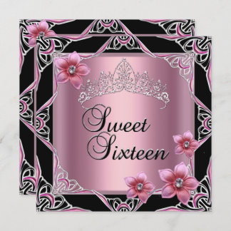 16 . Geburtstag Geburtstagsparty Sweet 16 Pink Tia Einladung