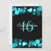 16 . Geburtstag Geburtstagsparty Türkis Einladung (Rückseite)