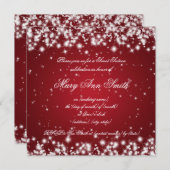 16 . Geburtstag Geburtstagsparty Winterspark Rot Einladung (Vorne/Hinten)