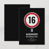 16. Geburtstag Geschwindigkeitsbegrenzung Dankeskarte (Vorne/Hinten)