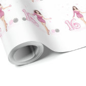 16 . Geburtstag, glücklicher 16. Geschenkpapier (Rolleneckpunkt)