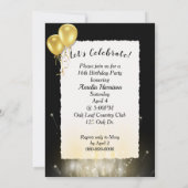 16. Geburtstag Gold Ballons in weißer Box Einladung (Rückseite)