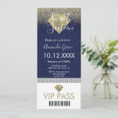 16 . Geburtstag Gold Denim Diamonds Glitzer Einladung (Stehend Vorderseite)