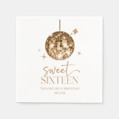 16 . Geburtstag Gold Disco Ball 16. Geburtstagspar Serviette (Vorderseite)