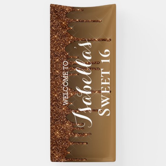 16. Geburtstag | Gold Drilling Glitzer Banner (Vertikal)