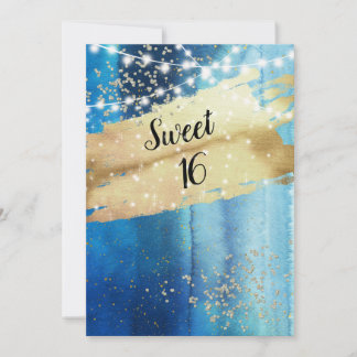 16 . Geburtstag Gold Foil Einladung