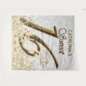 16 . Geburtstag Gold Imitate Fossil Glitzer Wandteppich (Vorderseite (Horizontal))