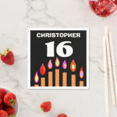 16. Geburtstag Gold Kerzen A01A Serviette (Beispiel)
