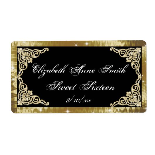 16 . Geburtstag-, Gold- und Black-Water-Flaschenma (Vorne)