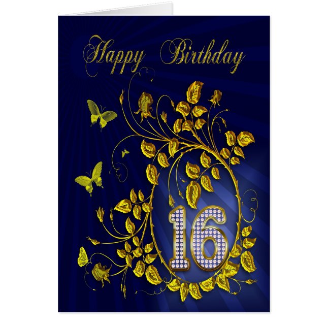 16. Geburtstag goldene Schmetterlinge (Vorne)