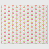 16. Geburtstag Grafischer Cupcake Geschenkpapier (Flach)