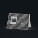 16. GEBURTSTAG, Grandson, Grunge Gray Streifen Karte<br><div class="desc">Ähnliches Bild für Einladungen im Alter von 13,  16,  18 und 21 Jahren verfügbar.  Auch für Geburtstagsgrüße in den gleichen Kategorien,  aber für bestimmte Titel,  z.B. Sohn,  Enkel und Typ. Die Textur der Imitate verleiht ihr einen leichten Grunge-Effekt.</div>
