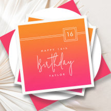 16. Geburtstag Heiß rosa Orange Farben