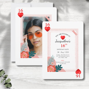 16. Geburtstag Herz Süß 16 Einladung