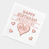 16. Geburtstag Herzen NAME Beliebiges Alter Servietten Mit Folie (Links)