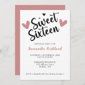 16 . Geburtstag Herzlich willkommen Einladung (Vorne/Hinten)