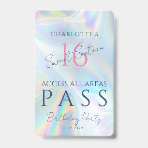 16 . Geburtstag Holographic VIP Access Einladungsn Ausweis