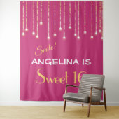 16 . Geburtstag Hot Pink Gold Foto Stand Hintergru Wandteppich (Beispiel)