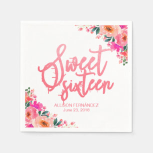 16 . Geburtstag Hot Pink Serviette