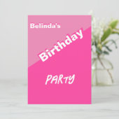 16. Geburtstag Hübsch rosa Einladung (Stehend Vorderseite)