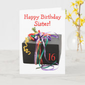 16. Geburtstag individuell anpassbare Karte (Gelbe Blume)