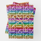 16. Geburtstag Individuelle Name Geschenkpapier Set (Beispiel)