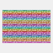 16. Geburtstag Individuelle Name Geschenkpapier Set (Vorderseite 3)